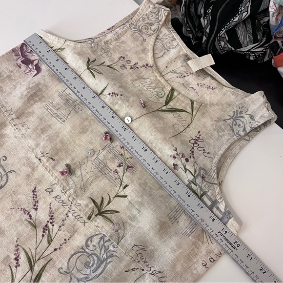 Vintage Sweet Jessie Dress Womens Small Petite Midi Floral 90s Y2K Linen Prarie - Picture 7 of 11